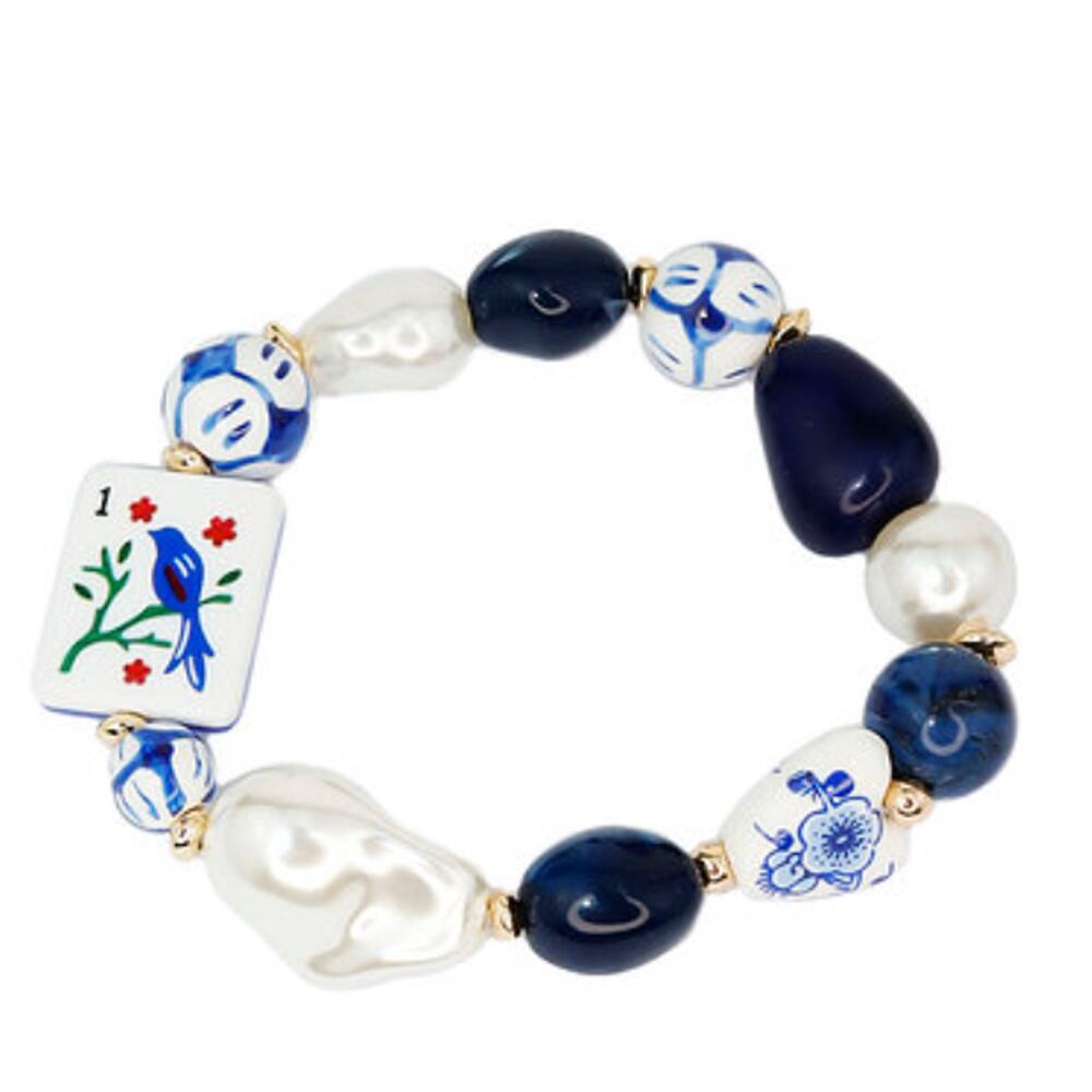 Mahjong Stretch Bracelet in Bird Bam